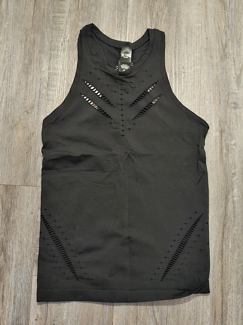 Victoria's Secret Black Laser-Cut Muscle Tee